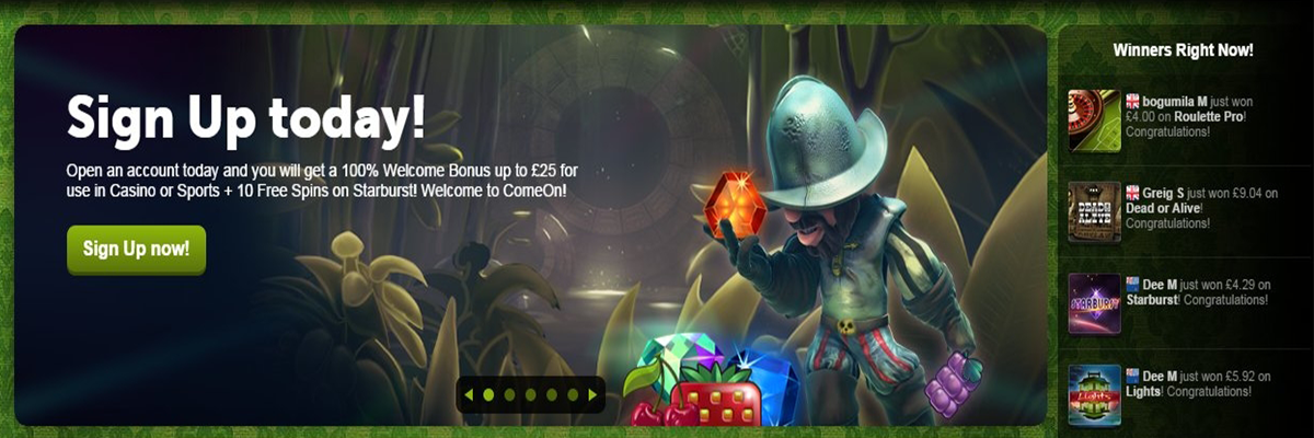 ComeOn Kod Bonusowy : MAXCASINO | 150 %
